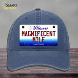 Magnificent Mile Illinois Novelty License Plate Hat Unconstructed Cotton / Navy