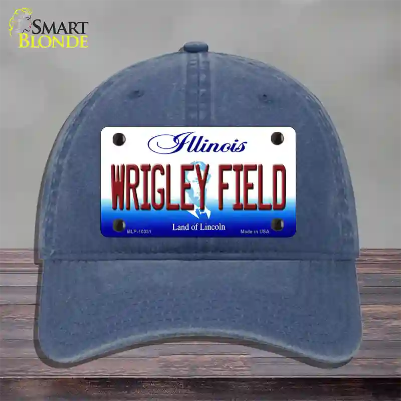 Wrigley Field Illinois Novelty License Plate Hat Unconstructed Cotton / Navy