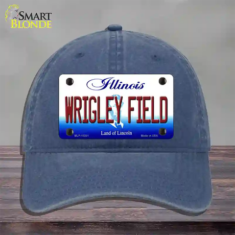 Wrigley Field Illinois Novelty License Plate Hat Unconstructed Cotton / Navy