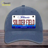 Soldier Field Illinois Novelty License Plate Hat Unconstructed Cotton / Navy