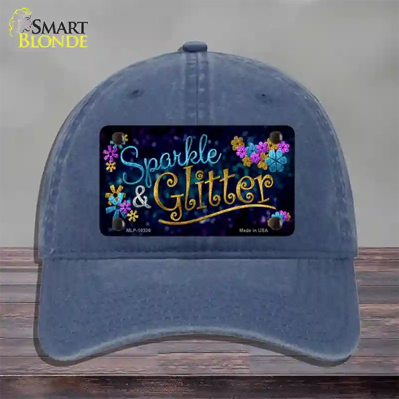 Sparkle And Glitter Novelty License Plate Hat Unconstructed Cotton / Navy