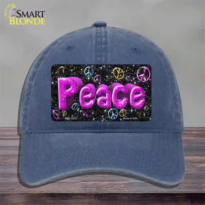 Peace Novelty License Plate Hat Unconstructed Cotton / Navy