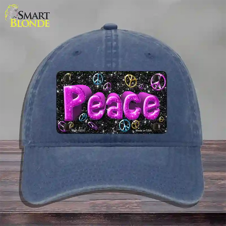 Peace Novelty License Plate Hat Unconstructed Cotton / Navy