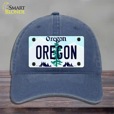 Oregon Tree Novelty License Plate Hat Unconstructed Cotton / Navy