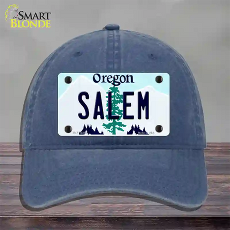 Salem Oregon Novelty License Plate Hat Unconstructed Cotton / Navy