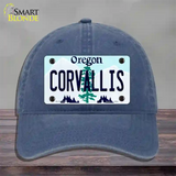 Corvallis Oregon Novelty License Plate Hat Unconstructed Cotton / Navy