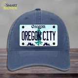 Oregon City Oregon Novelty License Plate Hat Unconstructed Cotton / Navy