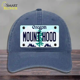 Mount Hood Oregon Novelty License Plate Hat Unconstructed Cotton / Navy