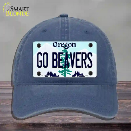 Go Beavers Oregon Novelty License Plate Hat Unconstructed Cotton / Navy