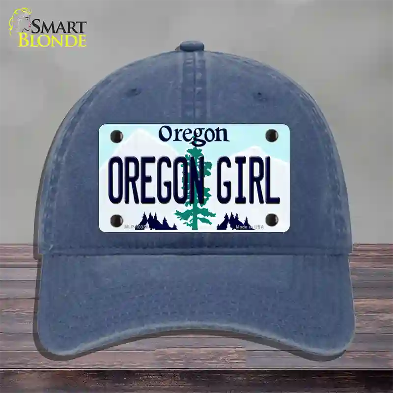 Oregon Girl Oregon Novelty License Plate Hat Unconstructed Cotton / Navy