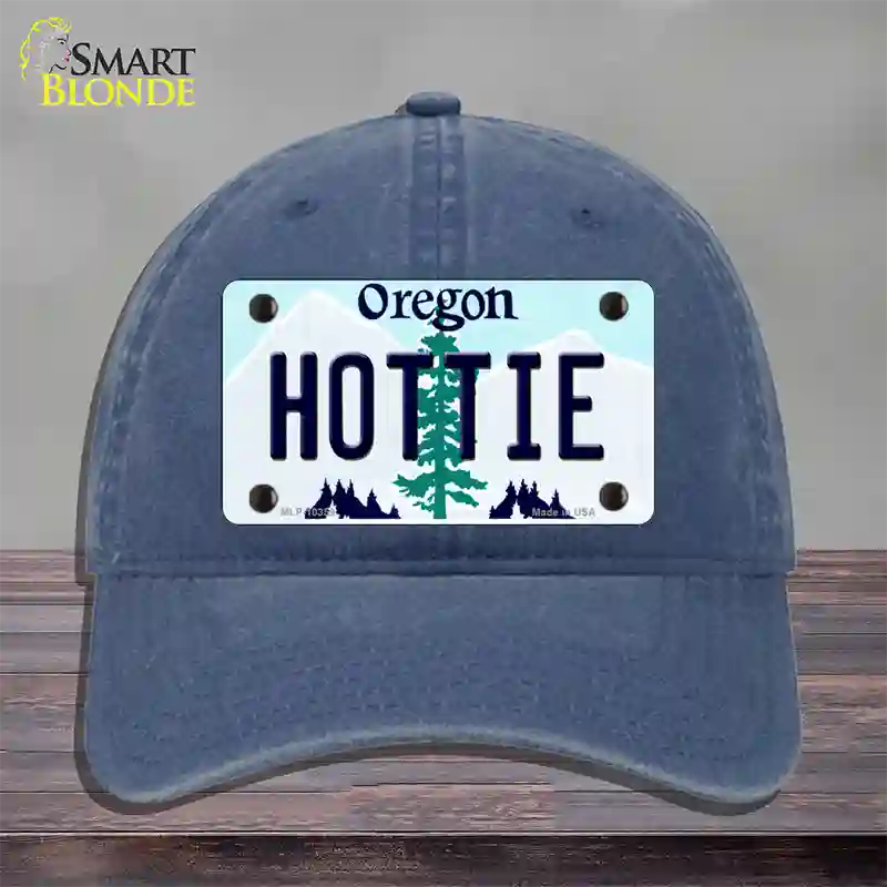 Hottie Oregon Novelty License Plate Hat Unconstructed Cotton / Navy