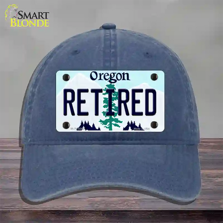 Retired Oregon Novelty License Plate Hat Unconstructed Cotton / Navy