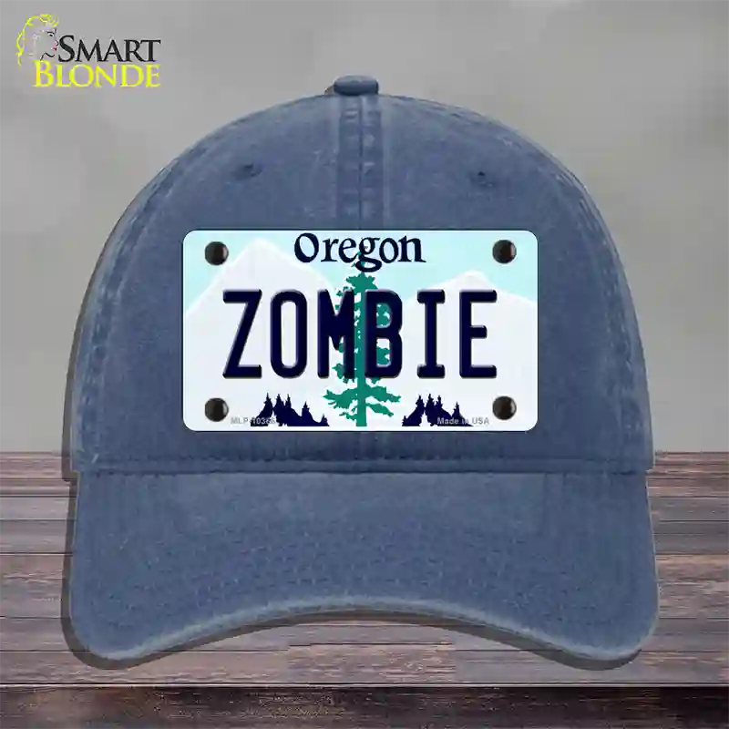 Zombie Oregon Novelty License Plate Hat Unconstructed Cotton / Navy