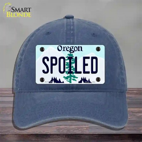 Spoiled Oregon Novelty License Plate Hat Unconstructed Cotton / Navy