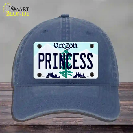 Princess Oregon Novelty License Plate Hat Unconstructed Cotton / Navy