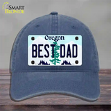 Best Dad Oregon Novelty License Plate Hat Unconstructed Cotton / Navy