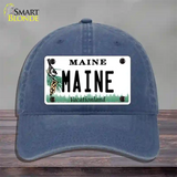 Maine Vacationland Novelty License Plate Hat Unconstructed Cotton / Navy