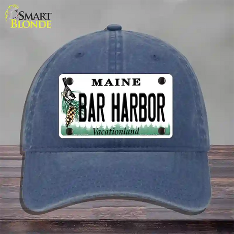 Bar Harbor Maine Novelty License Plate Hat Unconstructed Cotton / Navy