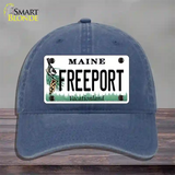 Freeport Maine Novelty License Plate Hat Unconstructed Cotton / Navy