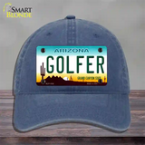 Golfer Arizona Novelty License Plate Hat Unconstructed Cotton / Navy