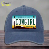 Cowgirl Novelty License Plate Hat Unconstructed Cotton / Navy