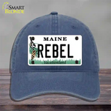 Rebel Maine Novelty License Plate Hat Unconstructed Cotton / Navy