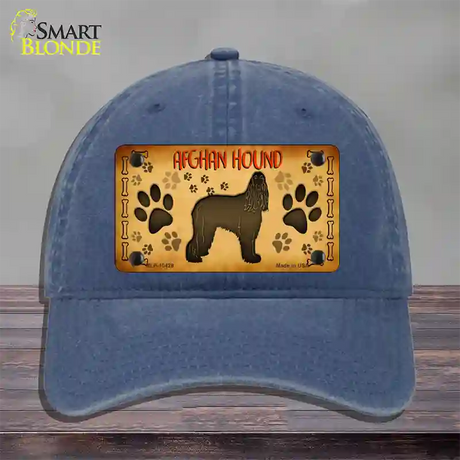 Afghan Hound Novelty License Plate Hat Unconstructed Cotton / Navy