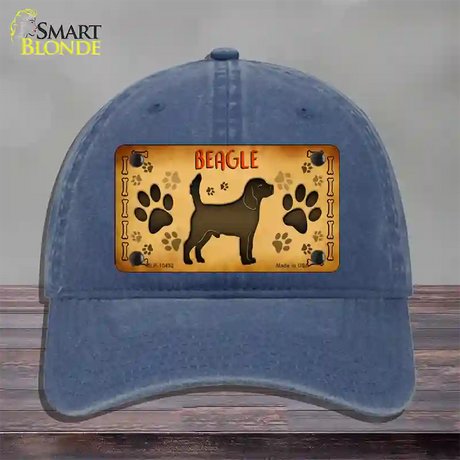 Beagle Novelty License Plate Hat Unconstructed Cotton / Navy