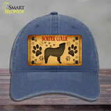 Border Collie Novelty License Plate Hat Unconstructed Cotton / Navy