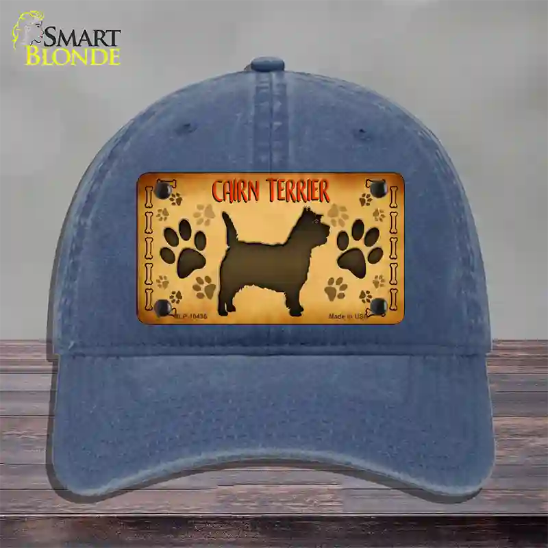 Cairn Terrier Novelty License Plate Hat Unconstructed Cotton / Navy