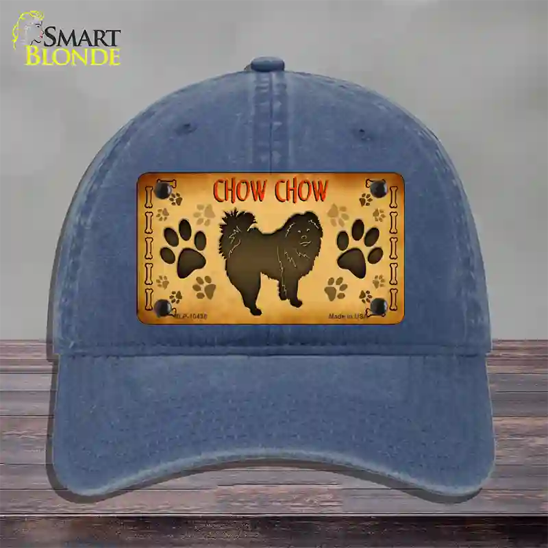 Chow Chow Novelty License Plate Hat Unconstructed Cotton / Navy