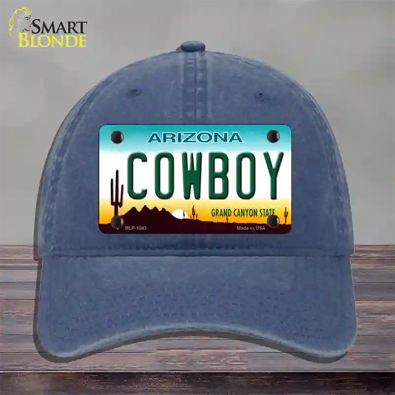 Cowboy Arizona Novelty License Plate Hat Unconstructed Cotton / Navy