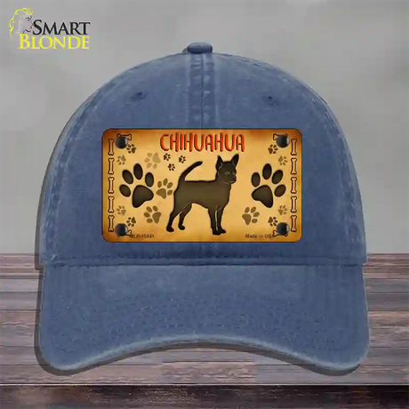 Chihuahua Novelty License Plate Hat Unconstructed Cotton / Navy