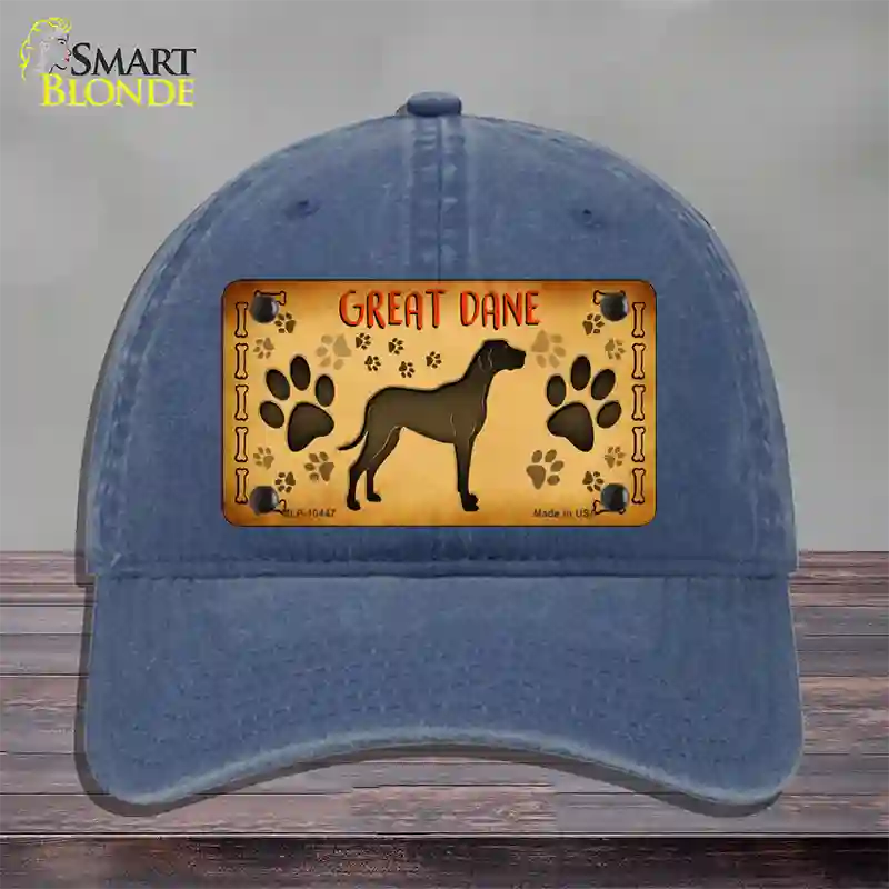 Great Dane Novelty License Plate Hat Unconstructed Cotton / Navy