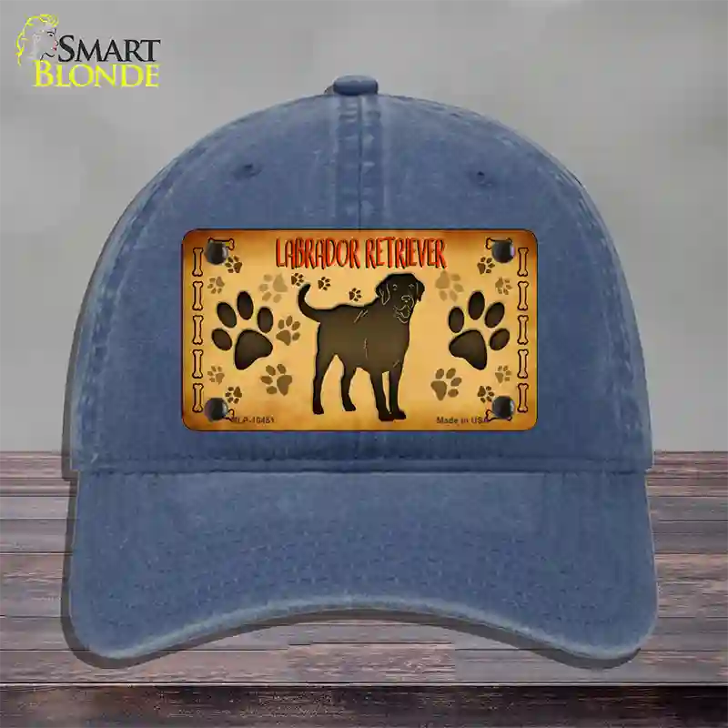 Labrador Retriever Novelty License Plate Hat Unconstructed Cotton / Navy