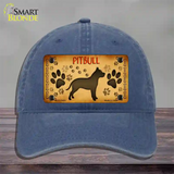 Pitbull Novelty License Plate Hat Unconstructed Cotton / Navy