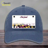 Maryland State Blank Novelty License Plate Hat Unconstructed Cotton / Navy