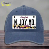 N Joy MD Maryland Novelty License Plate Hat Unconstructed Cotton / Navy