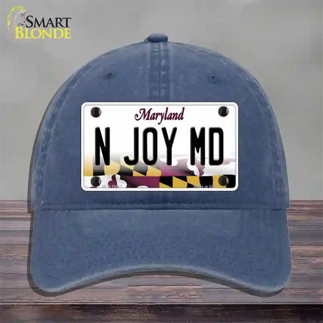 N Joy MD Maryland Novelty License Plate Hat Unconstructed Cotton / Navy