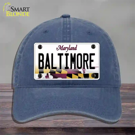 Baltimore Maryland Novelty License Plate Hat Unconstructed Cotton / Navy