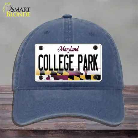 College Park Maryland Novelty License Plate Hat Unconstructed Cotton / Navy