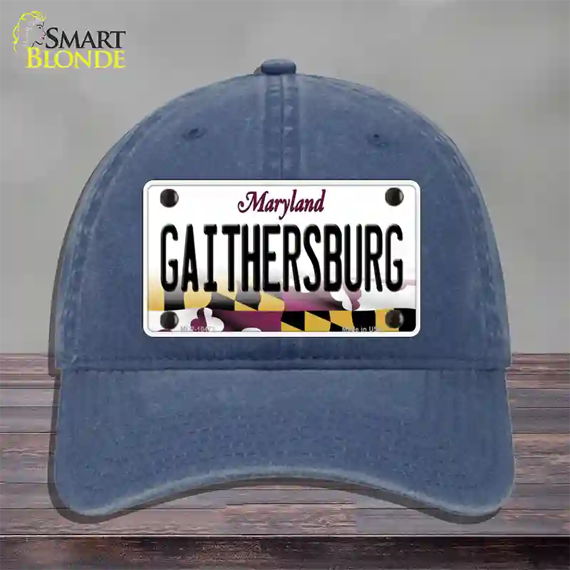 Gaithersburg Maryland Novelty License Plate Hat Unconstructed Cotton / Navy