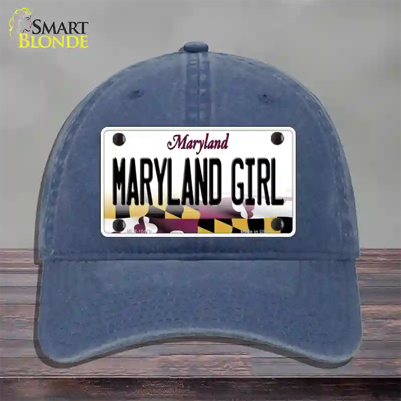 Maryland Girl Maryland Novelty License Plate Hat Unconstructed Cotton / Navy