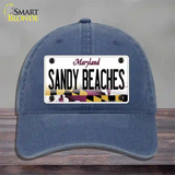 Sandy Beaches Maryland Novelty License Plate Hat Unconstructed Cotton / Navy