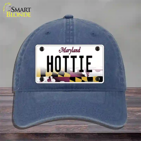 Hottie Maryland Novelty License Plate Hat Unconstructed Cotton / Navy