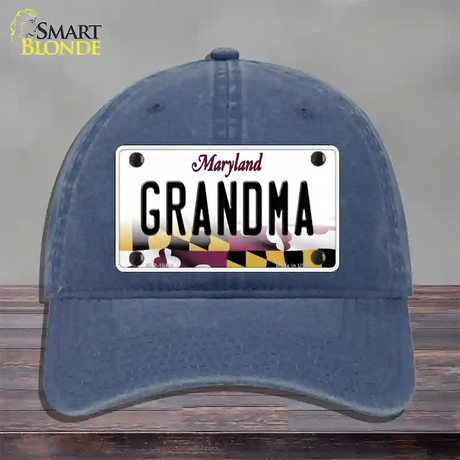 Grandma Maryland Novelty License Plate Hat Unconstructed Cotton / Navy