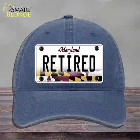 Retired Maryland Novelty License Plate Hat Unconstructed Cotton / Navy