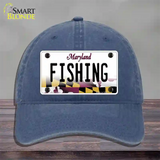 Fishing Maryland Novelty License Plate Hat Unconstructed Cotton / Navy