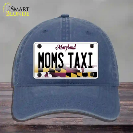 Moms Taxi Maryland Novelty License Plate Hat Unconstructed Cotton / Navy