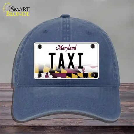 Taxi Maryland Novelty License Plate Hat Unconstructed Cotton / Navy